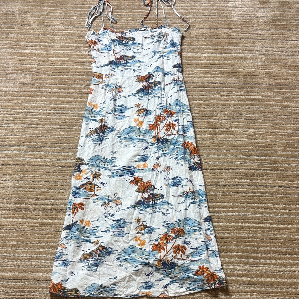 Free People Blue and Orange Floral Maxi Dress